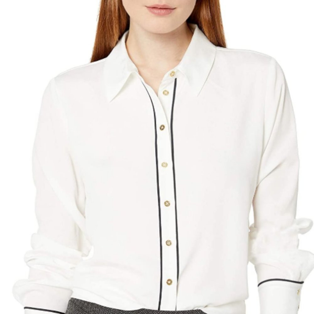 Women's Long Sleeve Front Button Welted Shirt